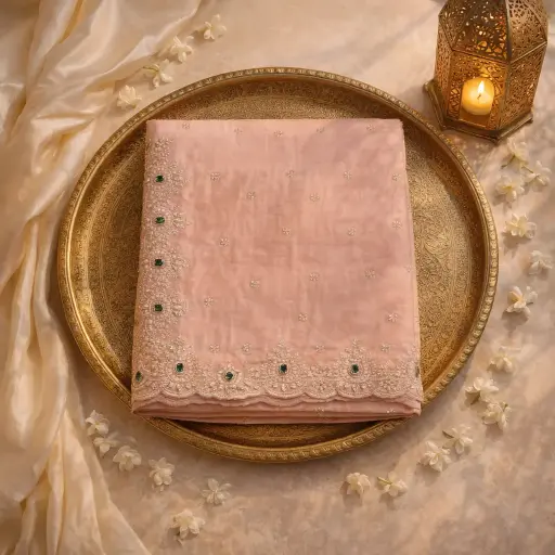 [2609011287] Elegant Pink Designer Saree with Zari Work